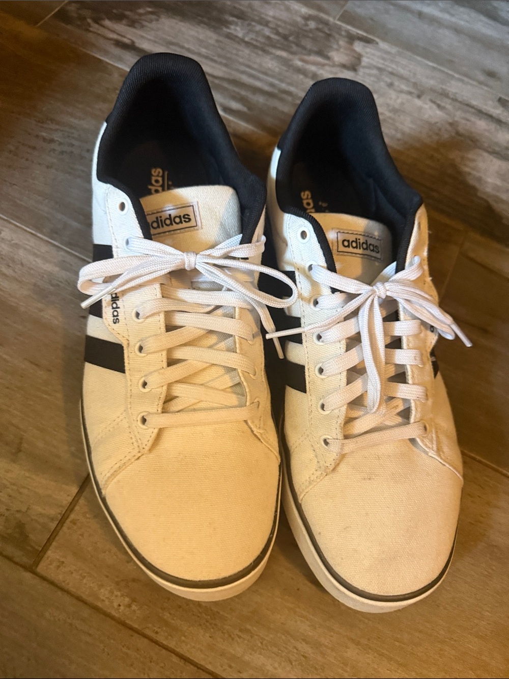 adidas Men’s White and Black Low-Top Sneakers